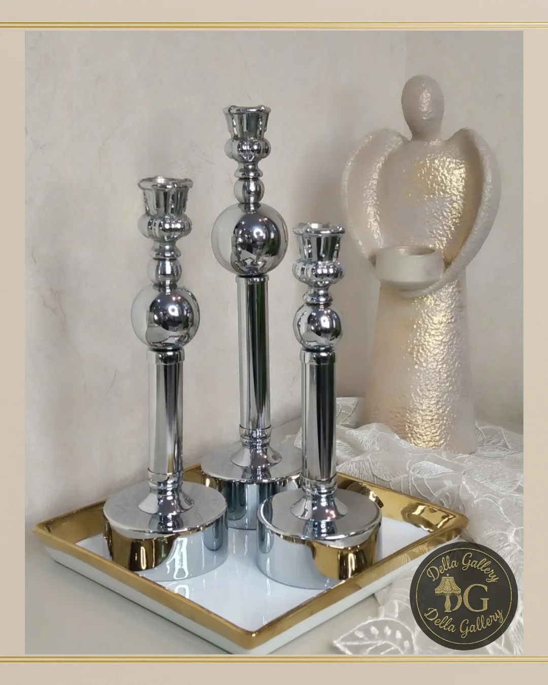 شمعدان سه عددی سیلور