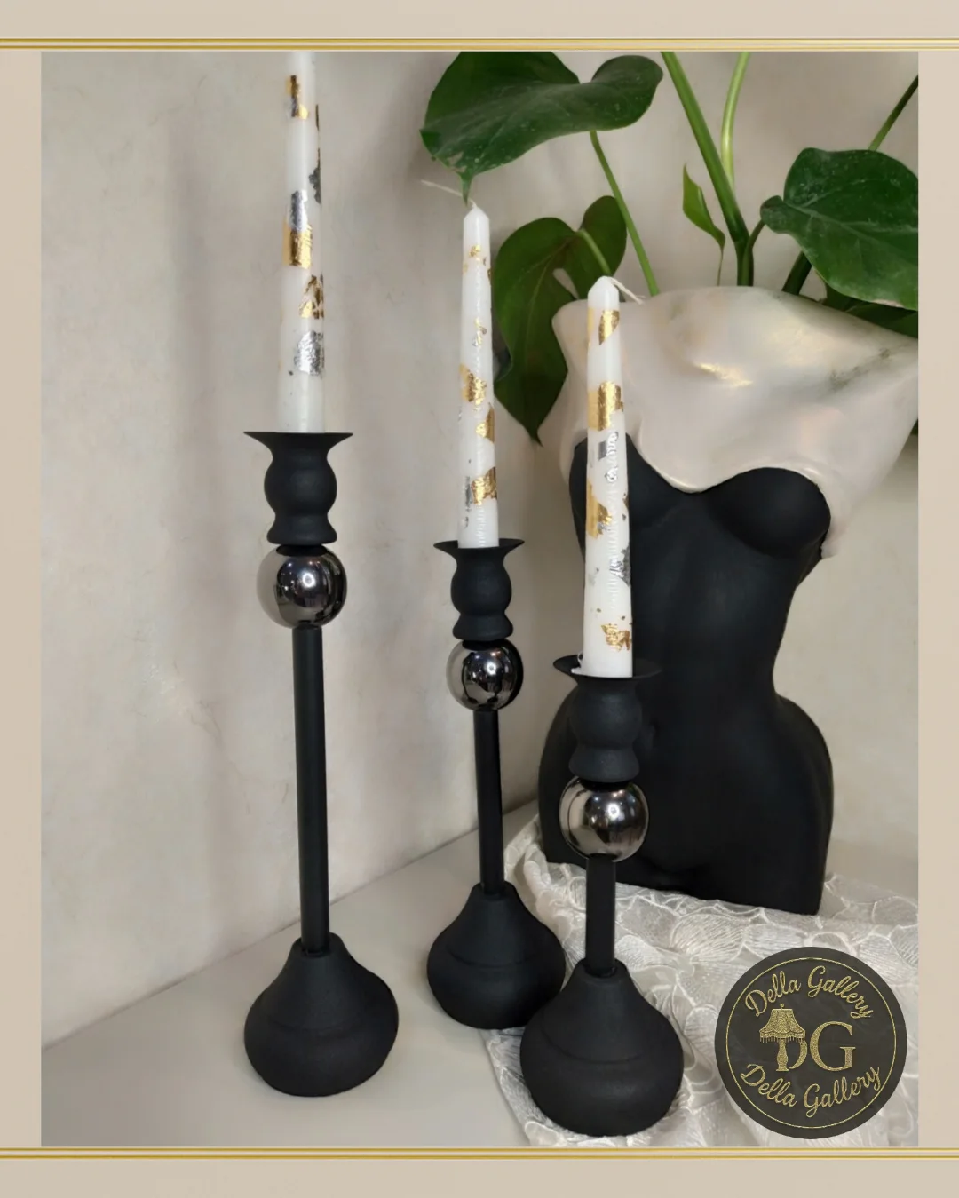 شمعدان فلزی ۳ سایز شیک