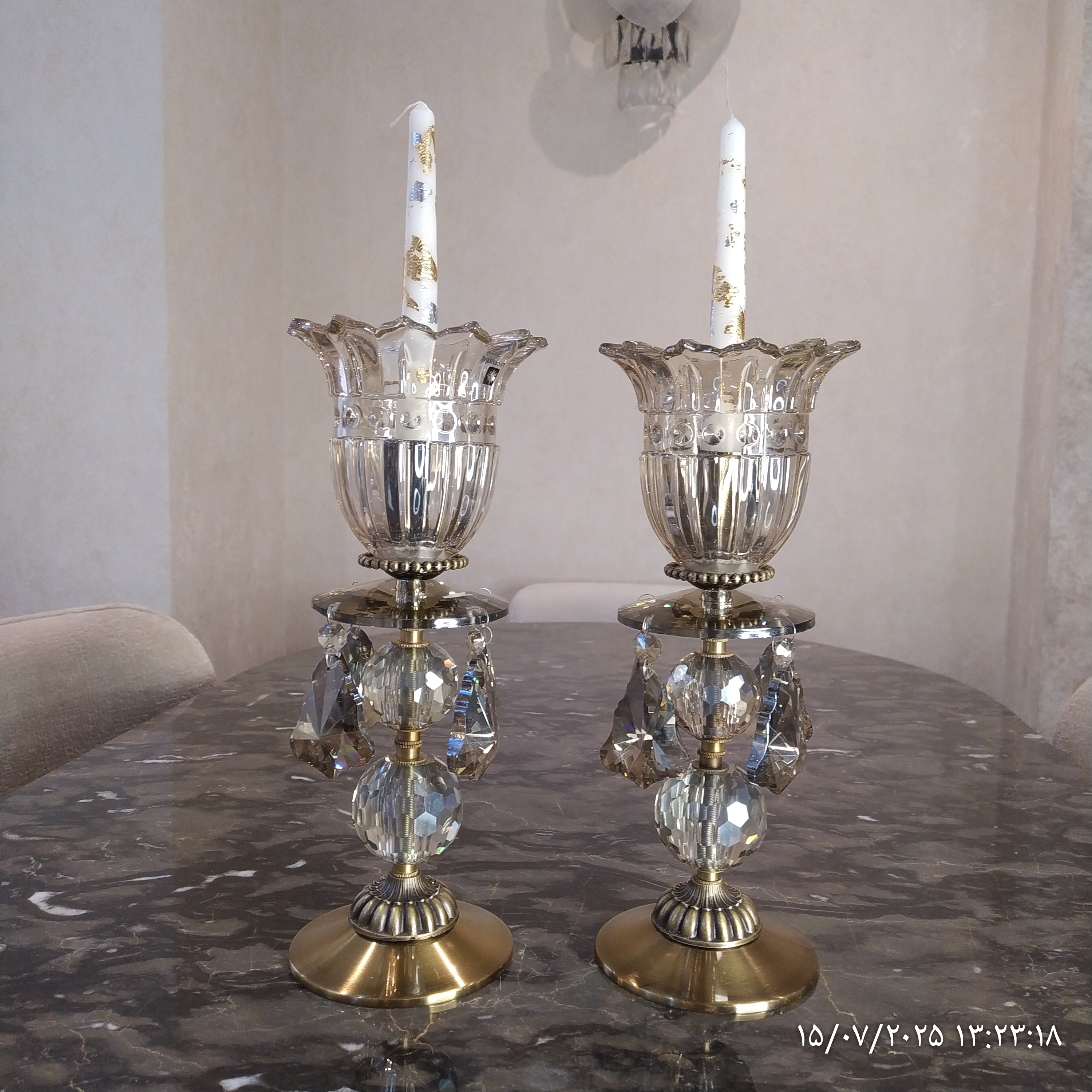 شمعدان لاله جفت شامپاینی A0001